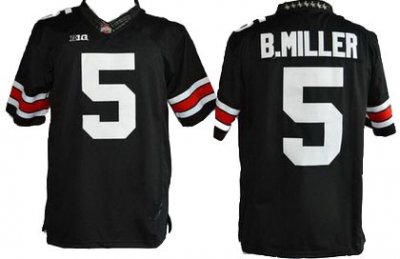 Men's NCAA Ohio State Buckeyes Braxton Miller #5 College Stitched Authentic Nike Black Football Jersey MX20T08CQ